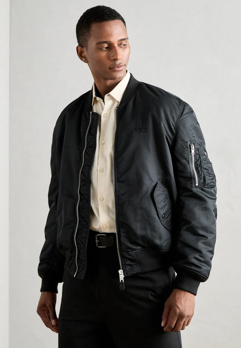 Classic Styles Schott MACAMPSRS - Bomber Jacket black Clothing Sale Jackets Gilet Bomber Jackets