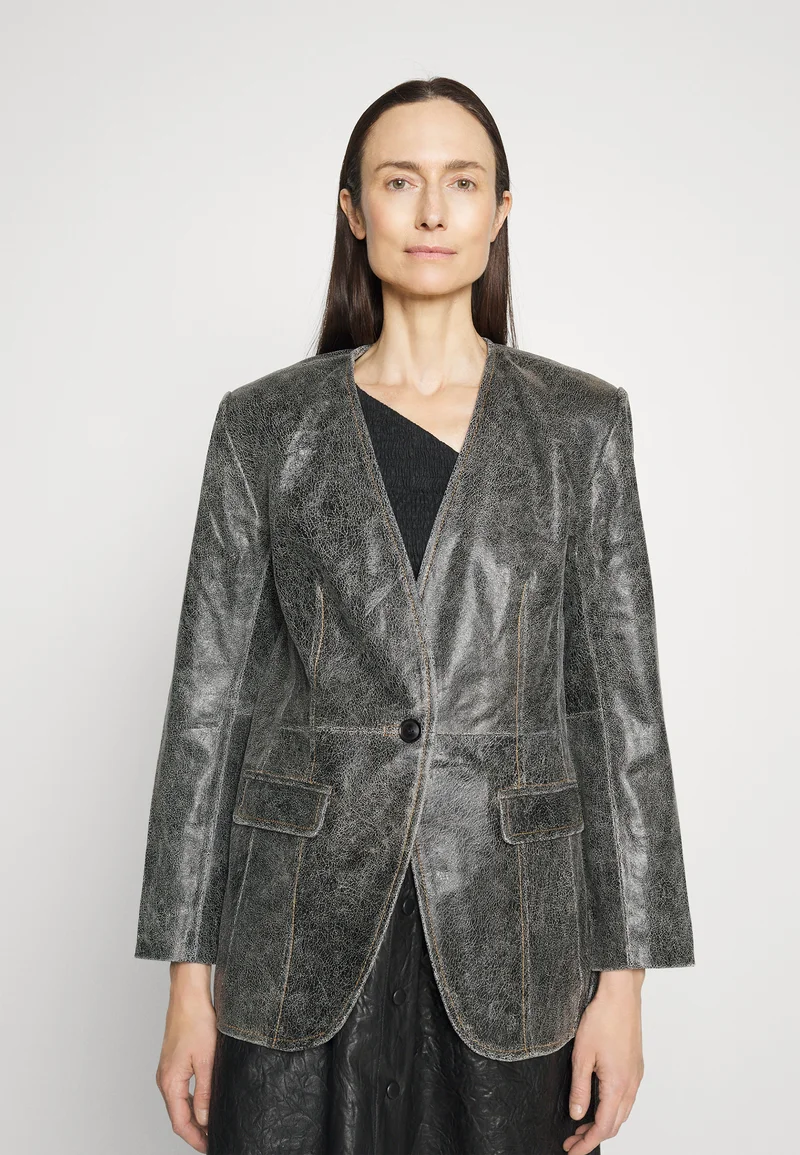 cheapest price 2nd Day MIRA - Leather jacket meteorite black Clothing Jackets & Blazers Bomber Jackets