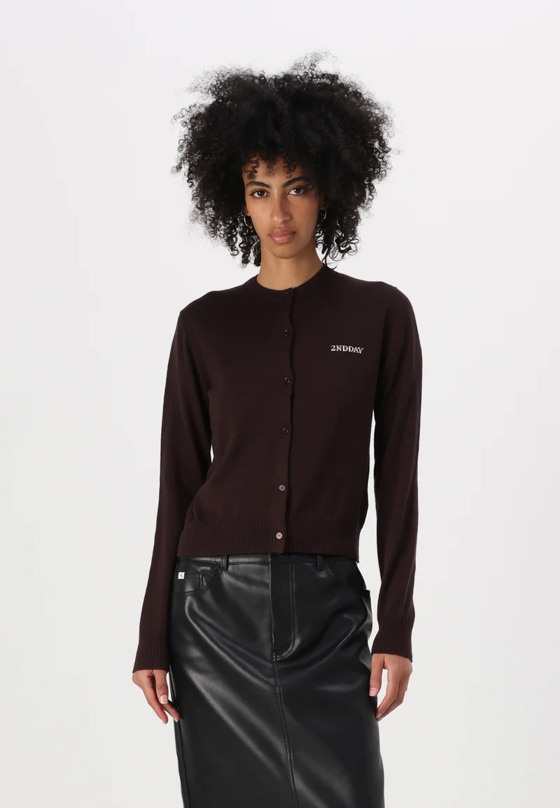 large discount 2nd Day VINNY - Cardigan chocolate plum Clothing Knitwear & Cardigans Cardigans