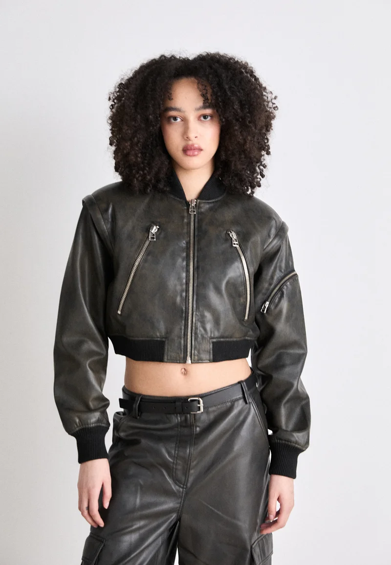 Best Prices 2nd Day EDITION JAZZ UNEVEN - Bomber Jacket brown/black Clothing Jackets & Blazers Bomber Jackets