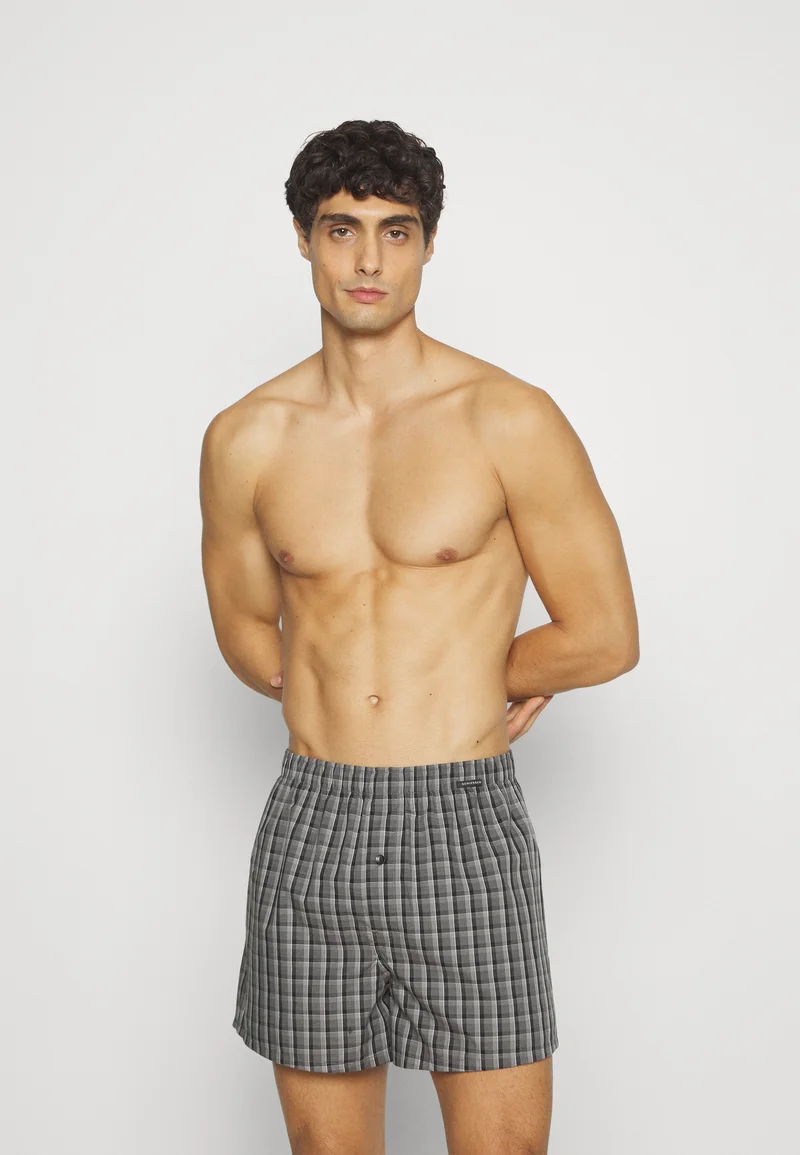 Shop Schiesser 2 PACK - Boxer shorts grau/schwarz Clothing Underwear & Socks Underpants Boxer shorts