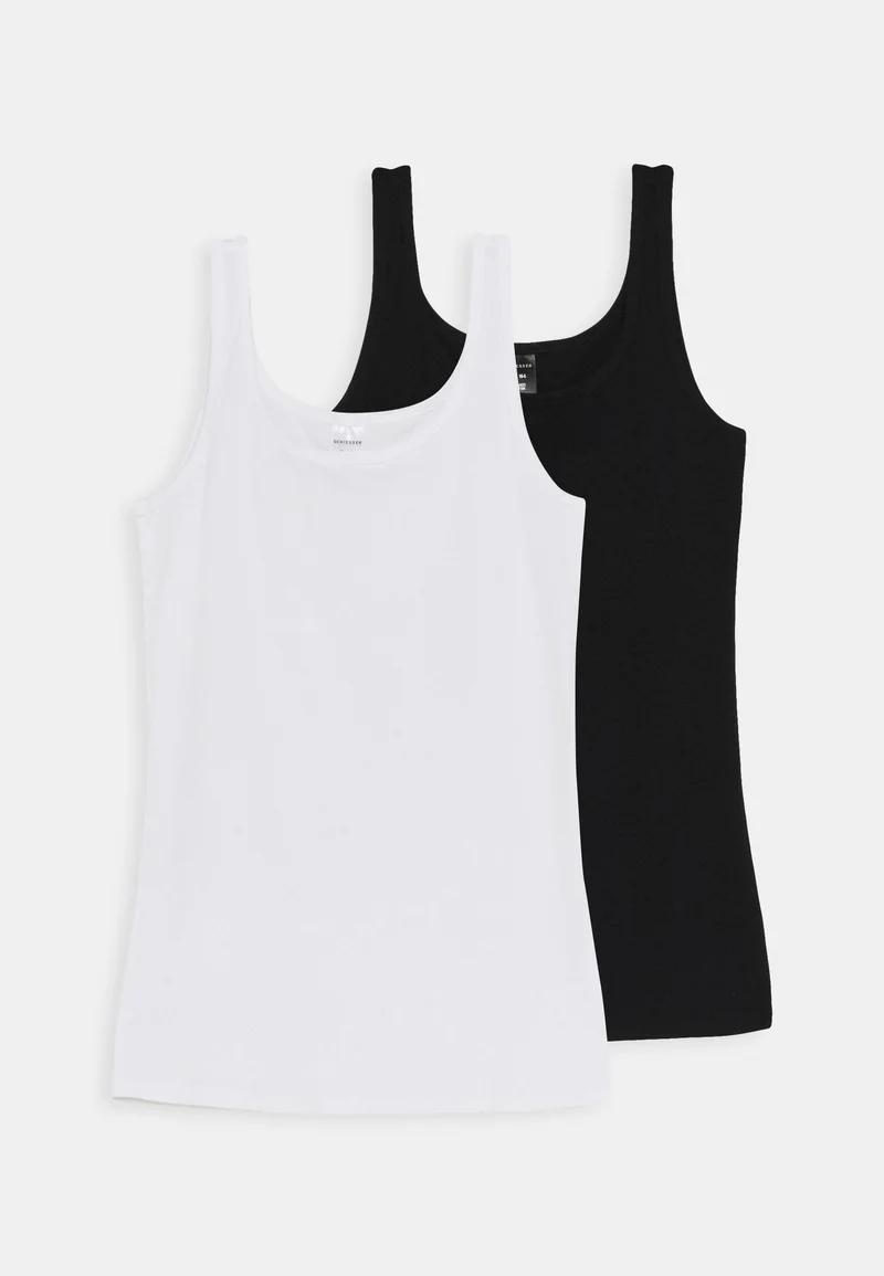 beautiful in colors Schiesser 2 PACK - Undershirt white/black Clothing Underwear & Nightwear Underwear Bras & bustiers
