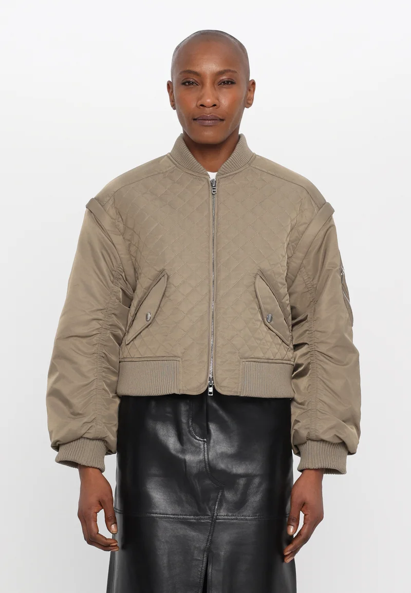 cheap prices STAND STUDIO KEZIA JACKET - Bomber Jacket army taupe Clothing Jackets & Blazers Bomber Jackets