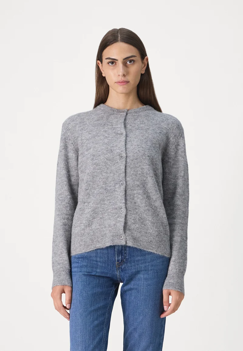 Lowest Price Online Samsøe Samsøe SHORT CARDIGAN - Cardigan grey mel Clothing Knitwear & Cardigans Cardigans
