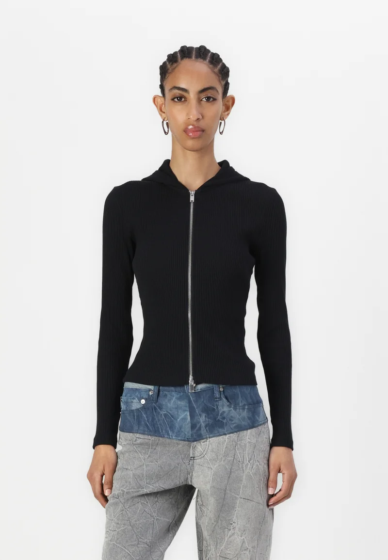 largest collection Samsøe Samsøe AURA ZIP HOODIE - Cardigan black Clothing Knitwear & Cardigans Cardigans