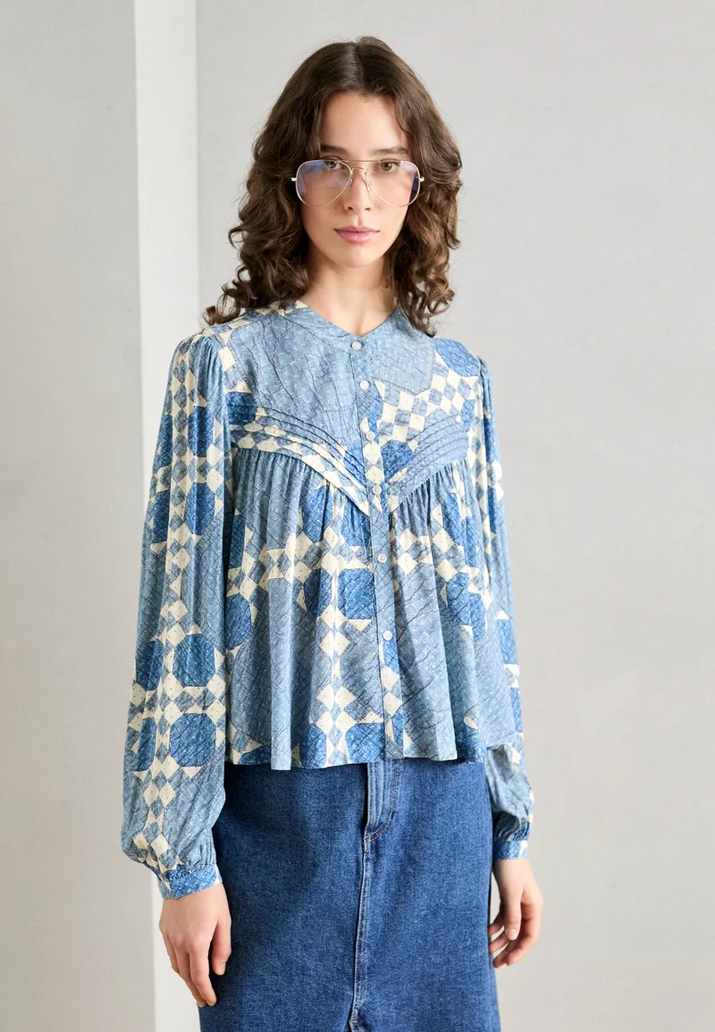 Buy Online Scotch & Soda PINTUCK SHIRT - Blouse blue Clothing Shirts & Blouses Blouses