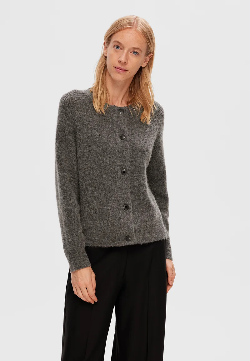 100% Satisfaction Guarantee Selected Femme SLFLULU CARDIGAN - Cardigan medium grey melange Clothing Knitwear & Cardigans Cardigans