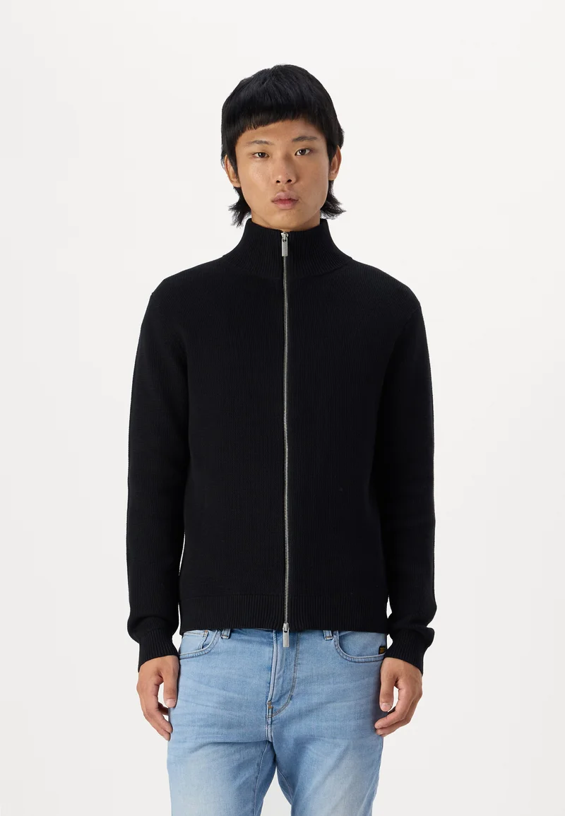 Hot Sale Selected Homme SLHDANE STRUCTURE FULL ZIP - Cardigan black Clothing Knitwear Cardigans
