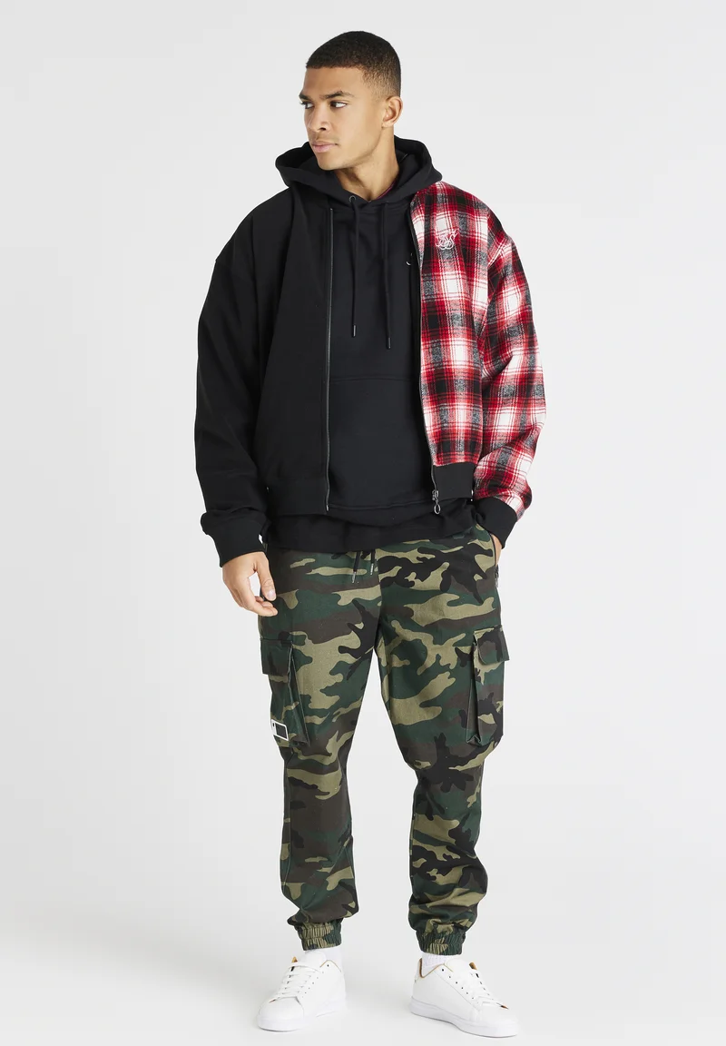 100% Genuine SIKSILK Bomber Jacket - black & red Clothing Sale Jackets Gilet Bomber Jackets