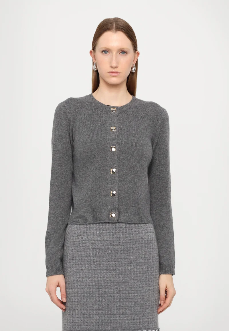 premier fashion designer Tory Burch Cardigan - steel melange Clothing Knitwear & Cardigans Cardigans