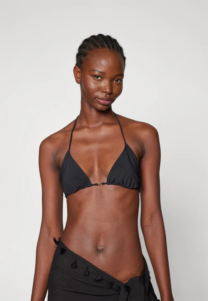 New York Tory Burch SOLID GEMINI LINK STRING BIKINI TOP - Bikini top black/gold Clothing Swimwear Beach accessories Bikini tops