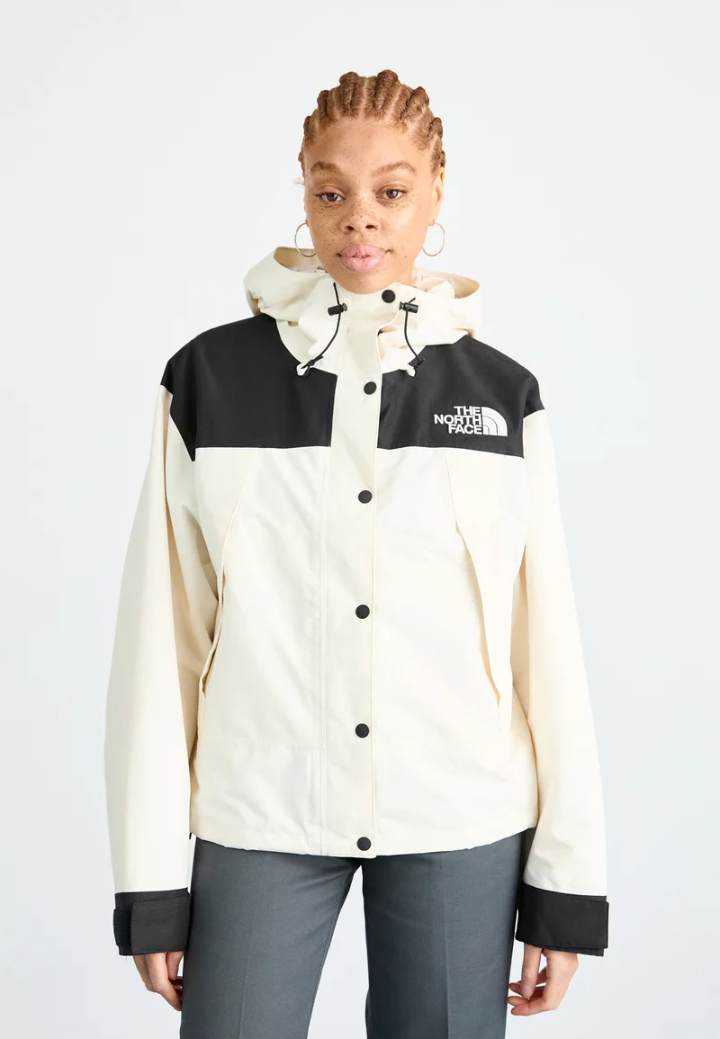 complete in specifications The North Face MOUNTAIN JACKET - Outdoor jacket white dune/black Clothing Jackets & Blazers Bomber Jackets