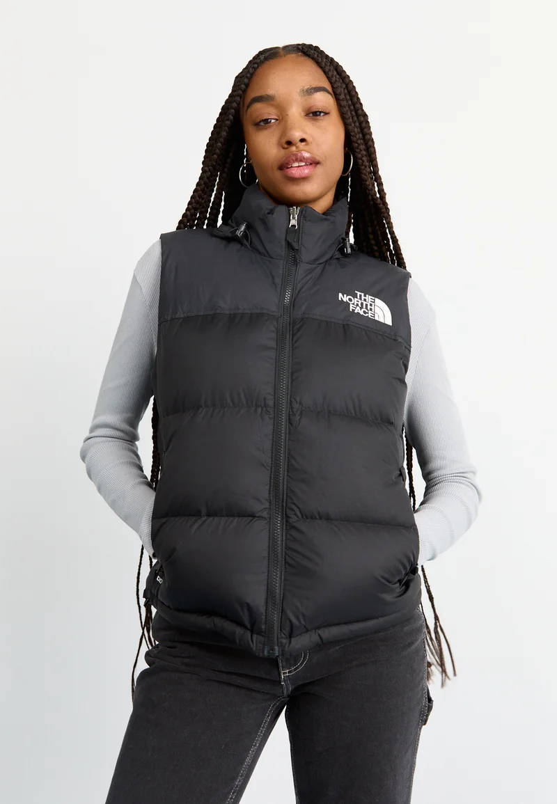 reliable supplier The North Face RETRO NUPTSE VEST - Waistcoat black Streetwear Clothing Jackets, Gilets & Blazers Bomber Jackets