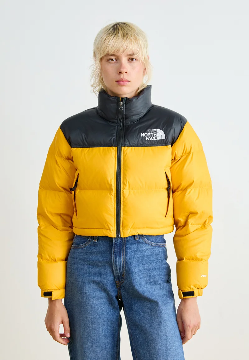 complete in specifications The North Face NUPTSE SHORT JACKET - Down jacket summit gold/black Streetwear Clothing Jackets, Gilets & Blazers Bomber Jackets
