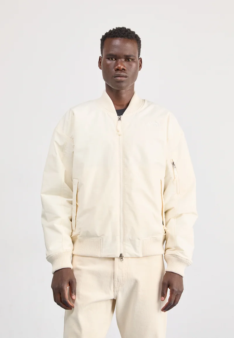 hot sale Online The North Face Bomber Jacket - white dune Streetwear Sale Streetwear Clothing Swimwear Bomber Jackets