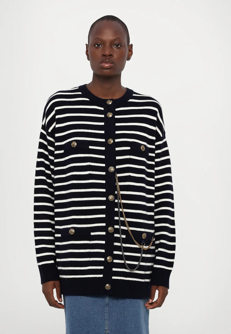 Exclusive The Kooples Cardigan - white/blue Clothing Knitwear & Cardigans Cardigans