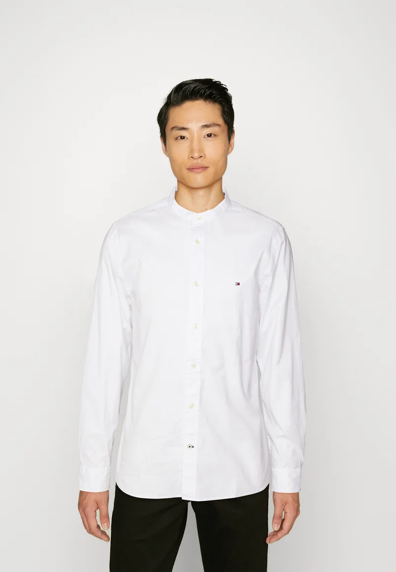 fashionable design Tommy Hilfiger NATURAL SOFT SOLID MAO SHIRT - Shirt white Clothing Sale Shirts Business Shirts