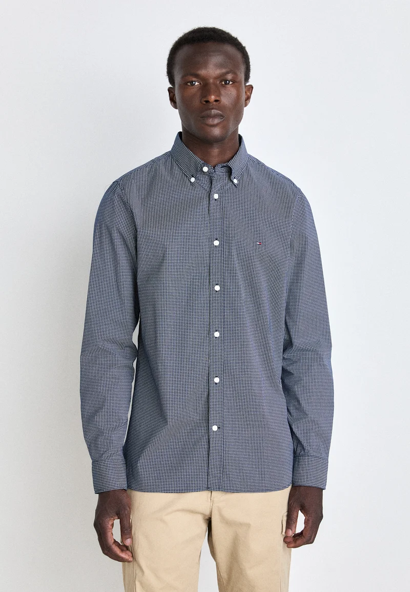 Exclusive Deals Tommy Hilfiger FLEX MICRO - Shirt carbon navy/ancient white Clothing Sale Shirts Business Shirts