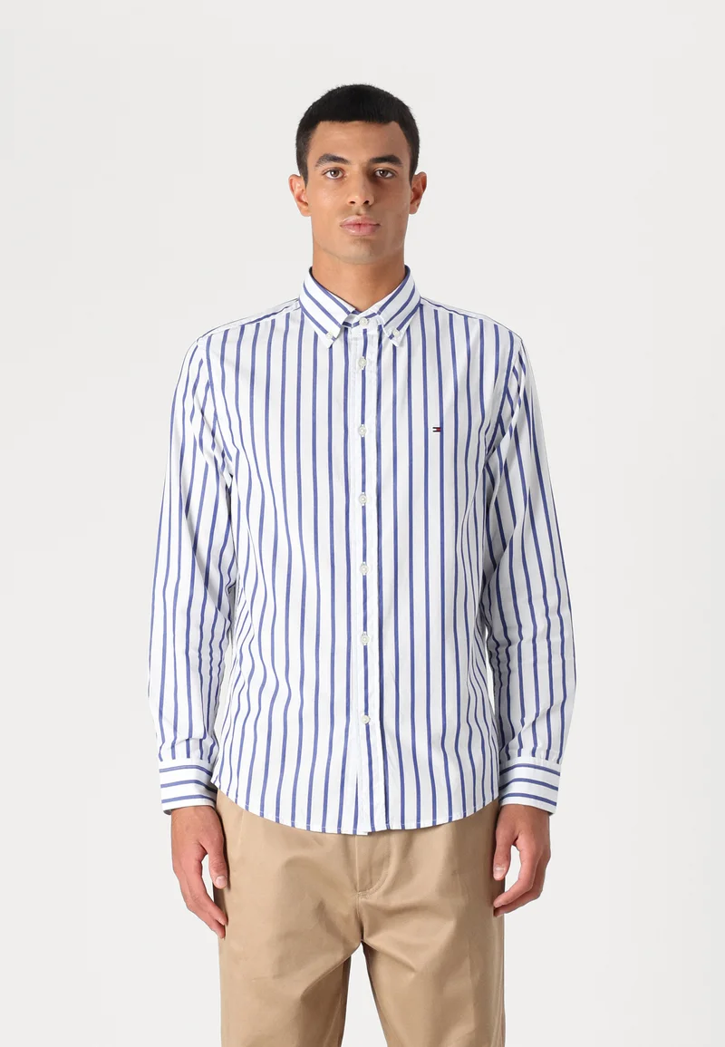 Classic Styles Tommy Hilfiger FLEX NAUTICAL - Shirt wedge blue/optic white Clothing Shirts Casual Shirts