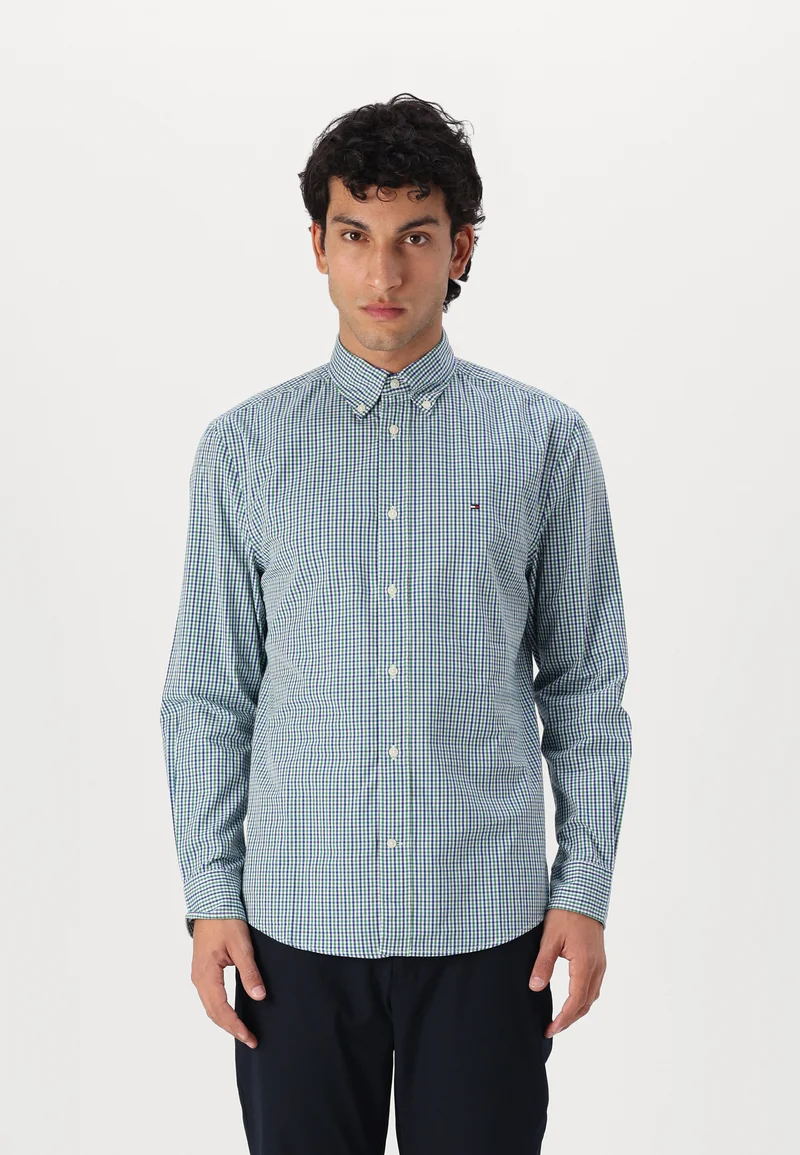 Discount Save up to Tommy Hilfiger FLEX GINGHAM SHIRT - Shirt nouveau green Clothing Shirts Casual Shirts