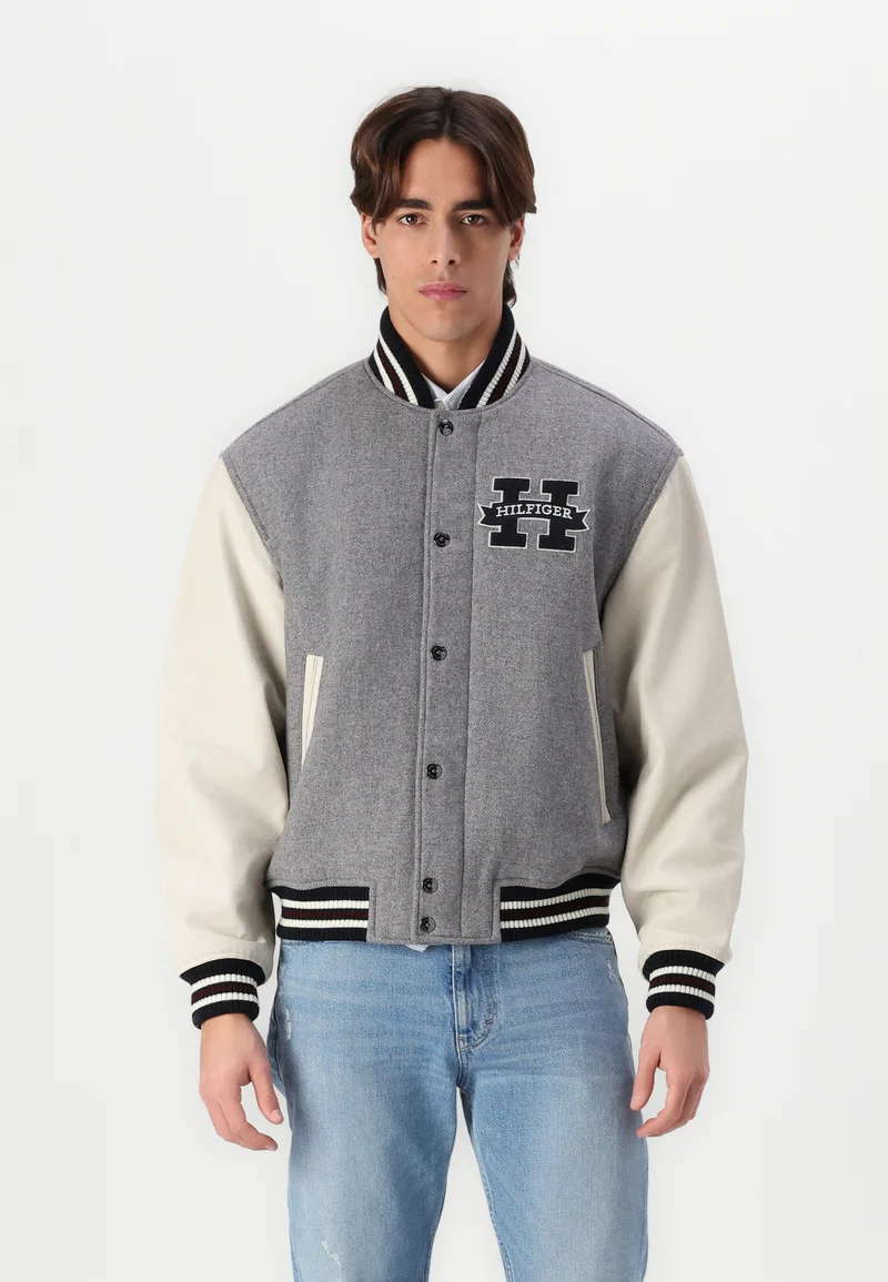 promo codes Tommy Hilfiger VARSITY JACKET - Bomber Jacket light grey  Clothing Sale Jackets Gilet Bomber Jackets