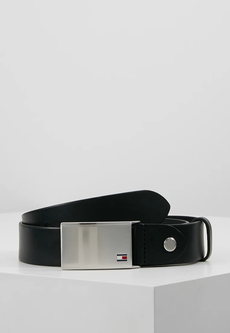 high-tech materials Tommy Hilfiger PLAQUE BELT - Belt business black Accessories Belts Braided belt
