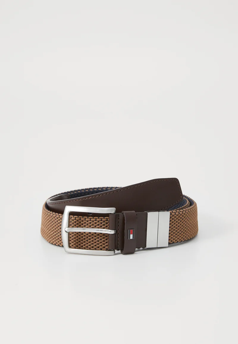 online leading retailer Tommy Hilfiger DENTON ELASTIC - Belt brown Accessories Belts Casual belts