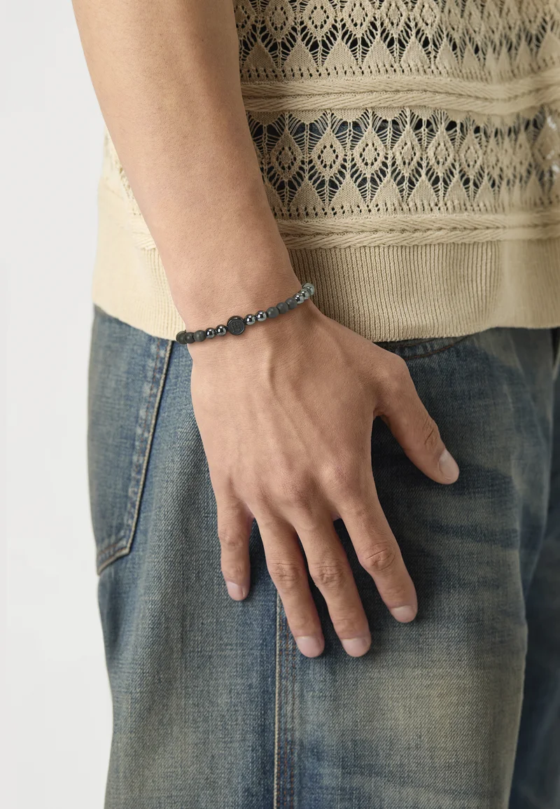 UK Factory Outlet Tommy Hilfiger Bracelet - silver-coloured/black Accessories Jewellery Bracelets