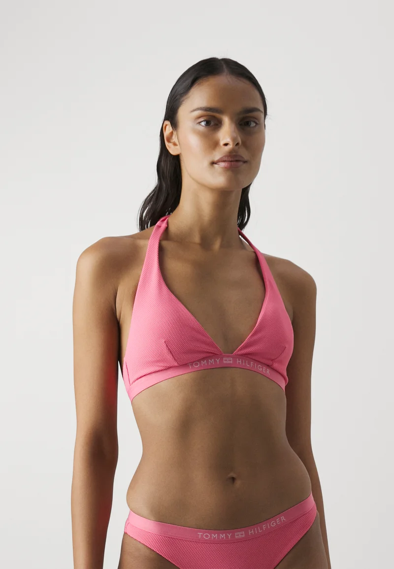 Store Tommy Hilfiger TONAL LOGO STRIANGLE FIXED  - Bikini top botanical pink Clothing Swimwear Beach accessories Bikini tops
