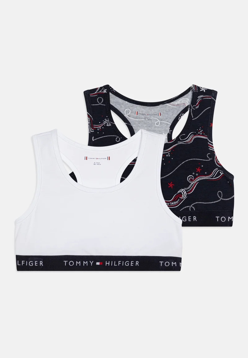 Outlet Store Tommy Hilfiger BRALETTE PRINT 2 PACK - Bustier black/white Clothing Underwear & Nightwear Bathrobes Bras & bustiers