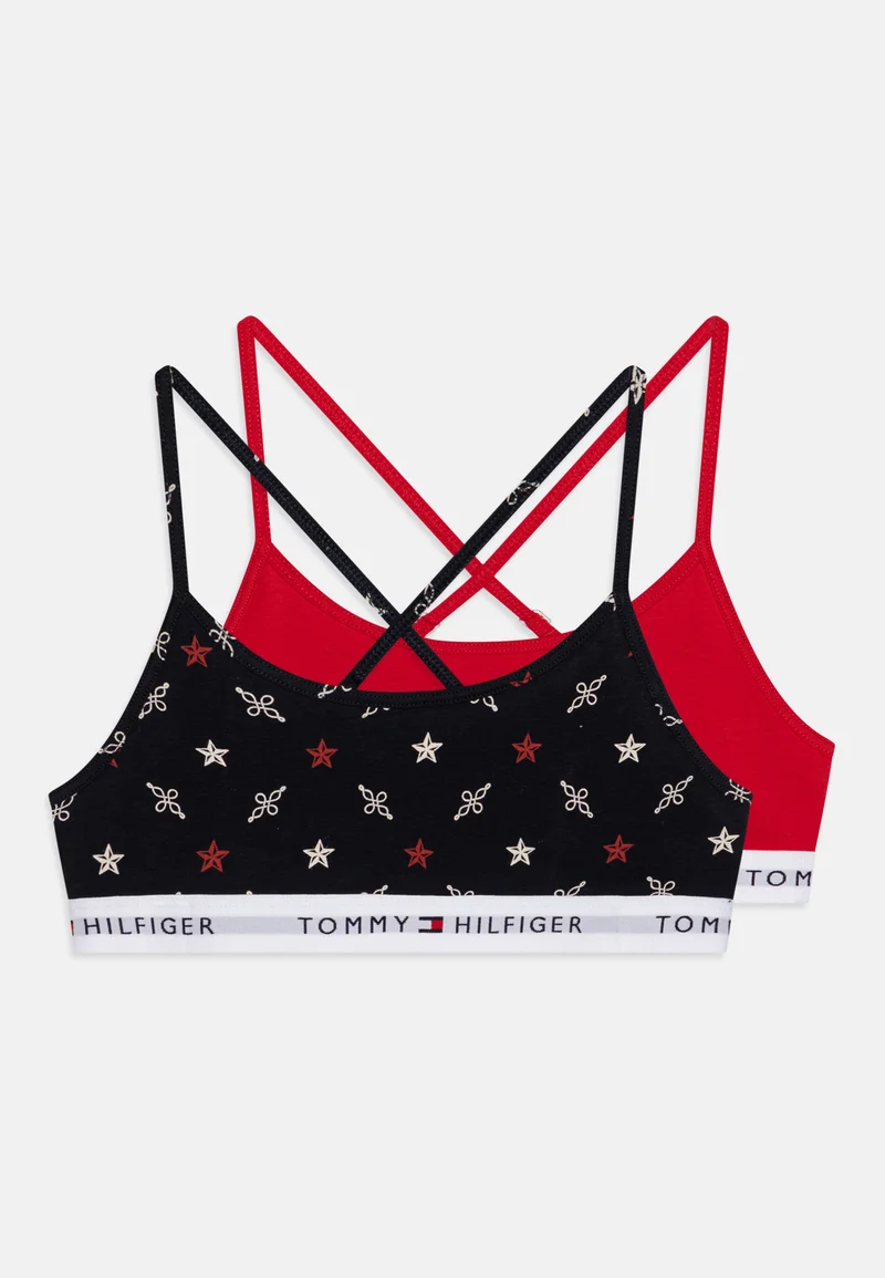 Authorized Site Tommy Hilfiger STRAPPY BRALETTE PRINT 2 PACK - Bustier rope star/prim red Clothing Underwear & Nightwear Bathrobes Bras & bustiers