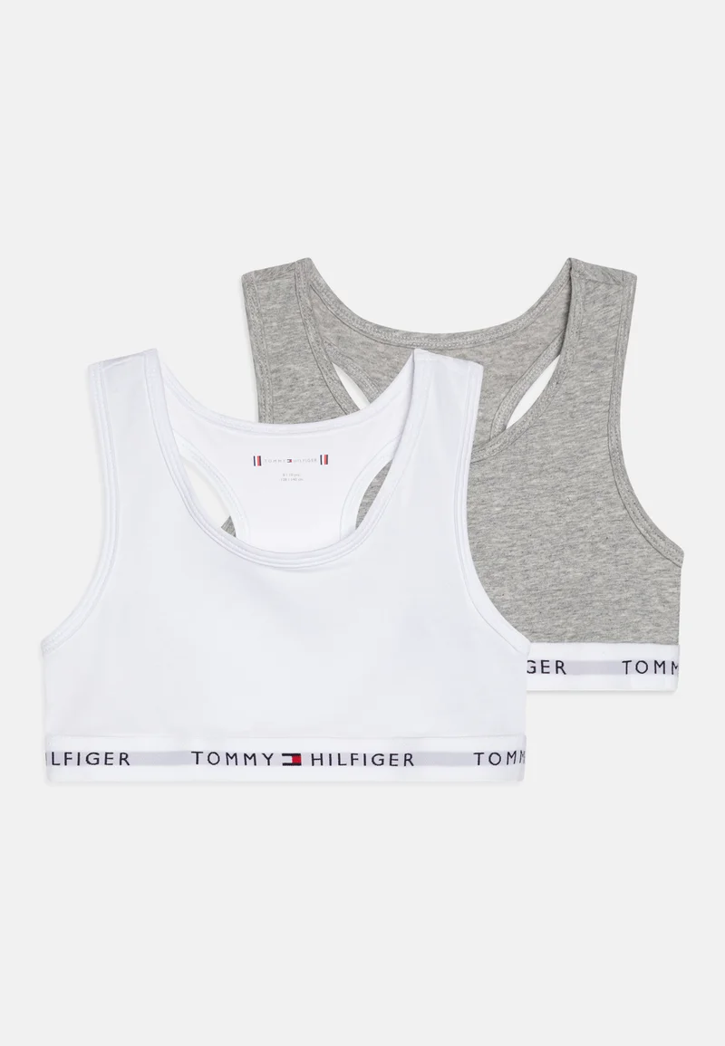 Shop Best Sellers Tommy Hilfiger BRALETTE 2 PACK - Bustier white/light grey heather Clothing Underwear & Nightwear Underwear Bras & bustiers