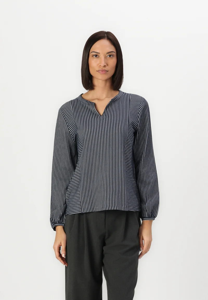 popular TOM TAILOR VERTICAL STRIPE - Blouse navy blue/white Clothing Shirts & Blouses Blouses