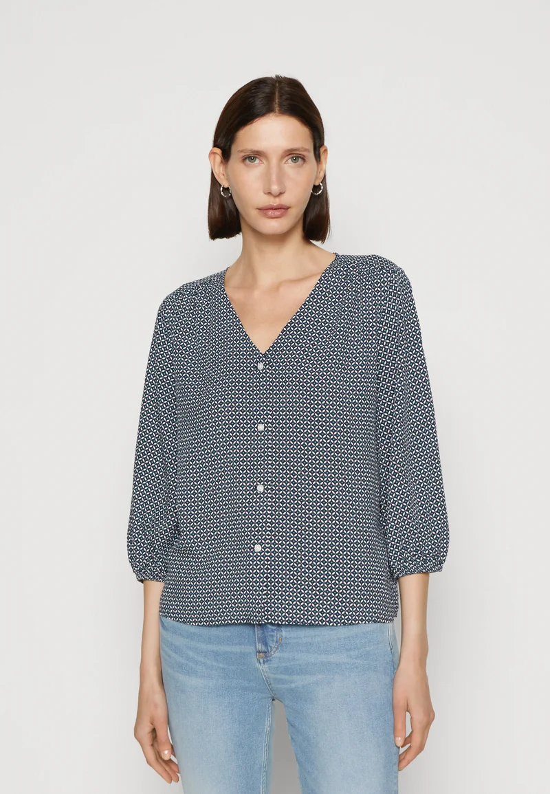 Superior Quality TOM TAILOR V-NECK - Blouse navy Clothing Shirts & Blouses Blouses