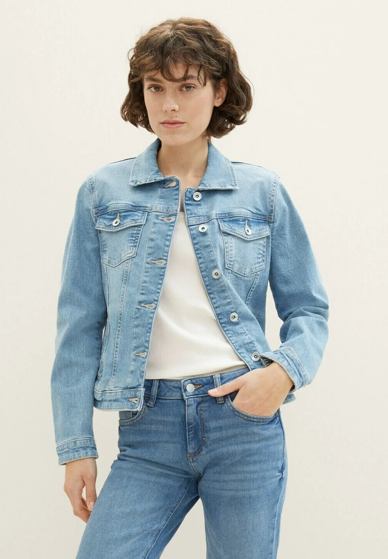Cheapest TOM TAILOR Denim jacket - light stone blue denim Clothing Jackets & Blazers Bomber Jackets
