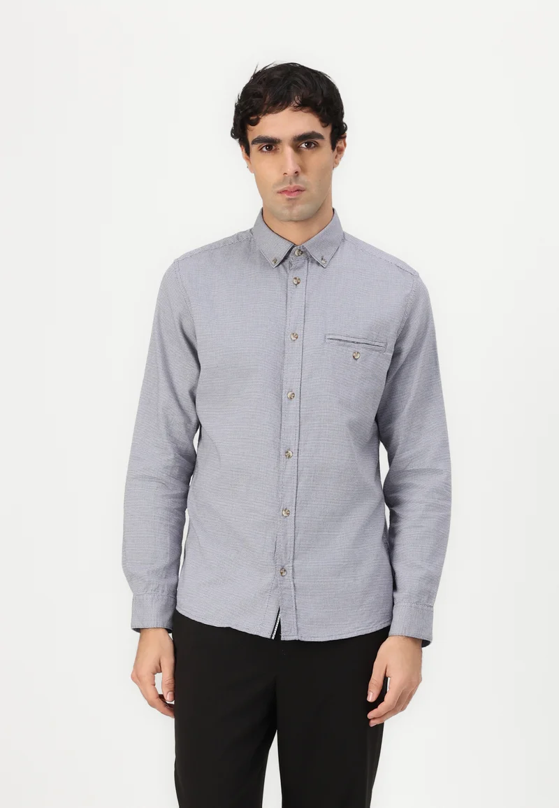 multiple colors TOM TAILOR STRUCTURED - Shirt cold purple/grey Clothing Shirts Casual Shirts