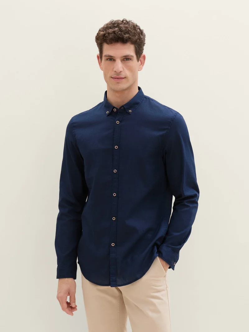 beautiful in colors TOM TAILOR DENIM SLIM FIT - Shirt black iris blue Clothing Sale Shirts Business Shirts