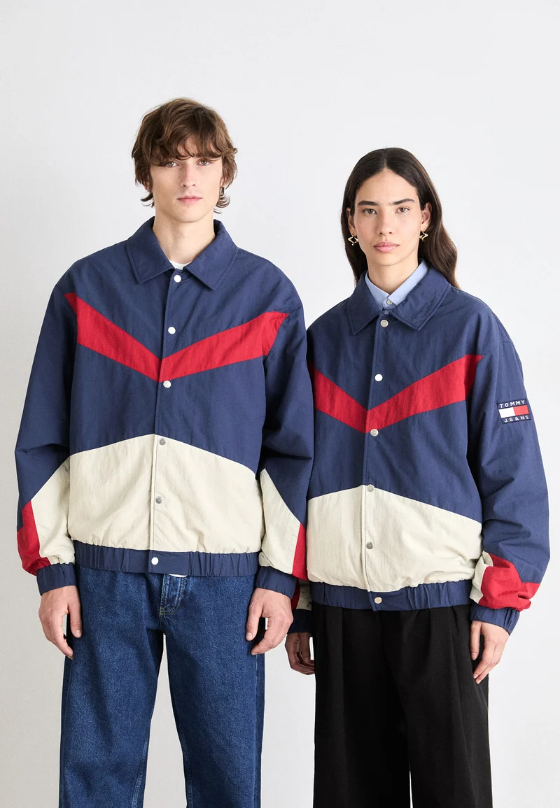 Excellent quality Tommy Jeans GAME DAY COACH JACKET UNISEX - Bomber Jacket dark ink Clothing Sale Jackets Gilet Bomber Jackets