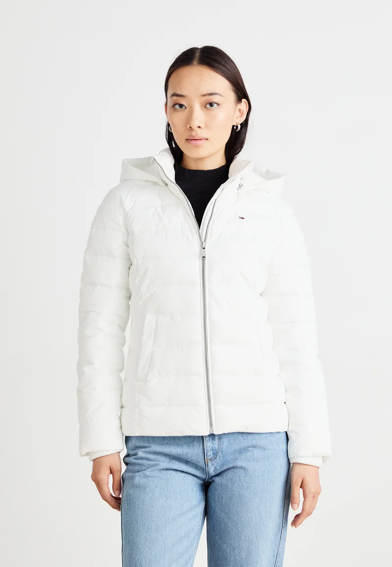 Discount Sale Tommy Jeans BASIC HOODED JACKET - Winter jacket white Clothing Jackets & Blazers Bomber Jackets