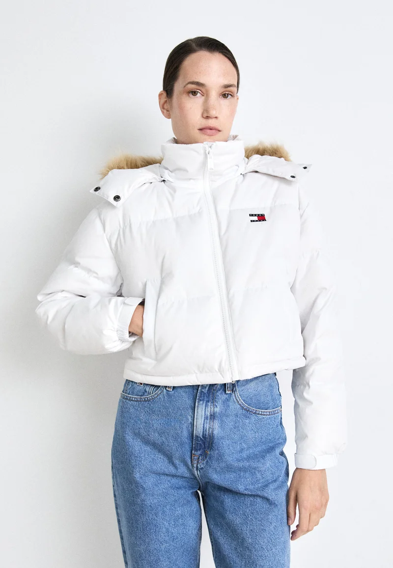 Wholesale Tommy Jeans ALASKA HOOD - Down jacket white Clothing Jackets & Blazers Bomber Jackets