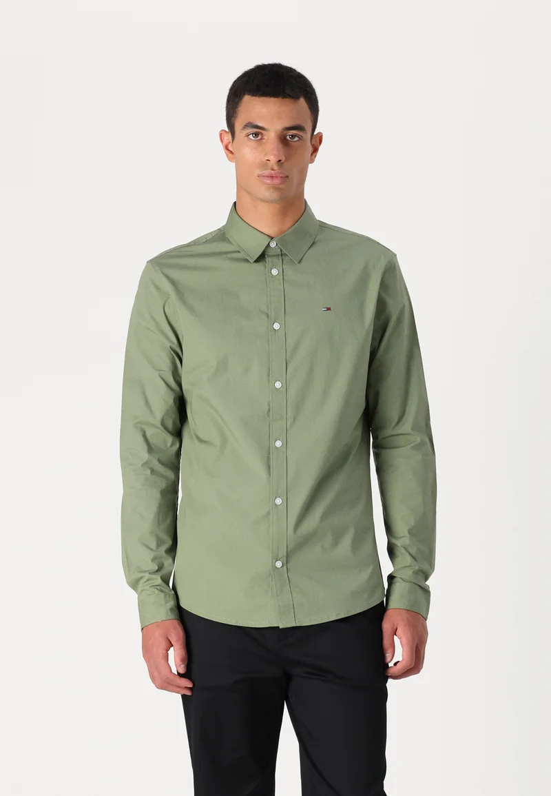 reputable site Tommy Jeans ORIGINAL STRETCH - Shirt aruba green Clothing Shirts Casual Shirts