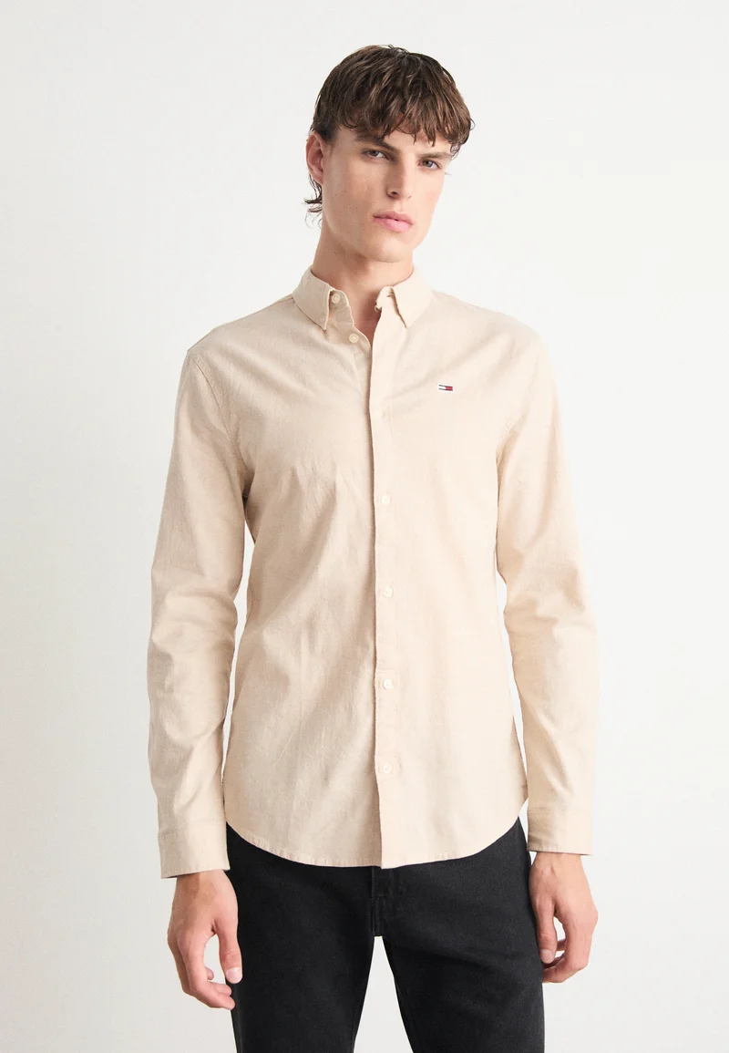 Outlet Online Tommy Jeans SLIM STRETCH OXFORD SHIRT - Shirt gentle gold Clothing Sale Shirts Business Shirts