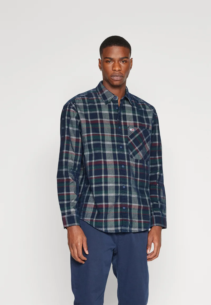 catalogo Tommy Jeans CHECK - Shirt dark night navy Clothing Sale Shirts Business Shirts