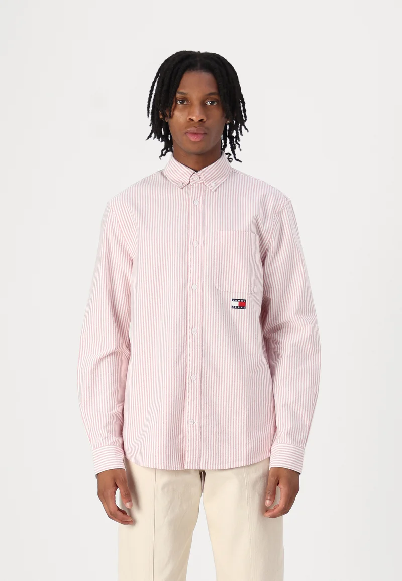 ever-popular Tommy Jeans STRIPE SHIRT - Shirt red Clothing Shirts Casual Shirts