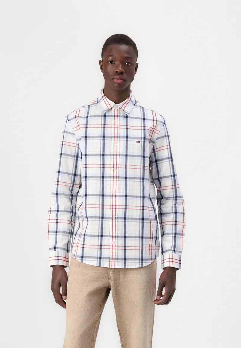 100% high Quality Guarantee Tommy Jeans CHECK SHIRT - Shirt ancient white Clothing Shirts Casual Shirts
