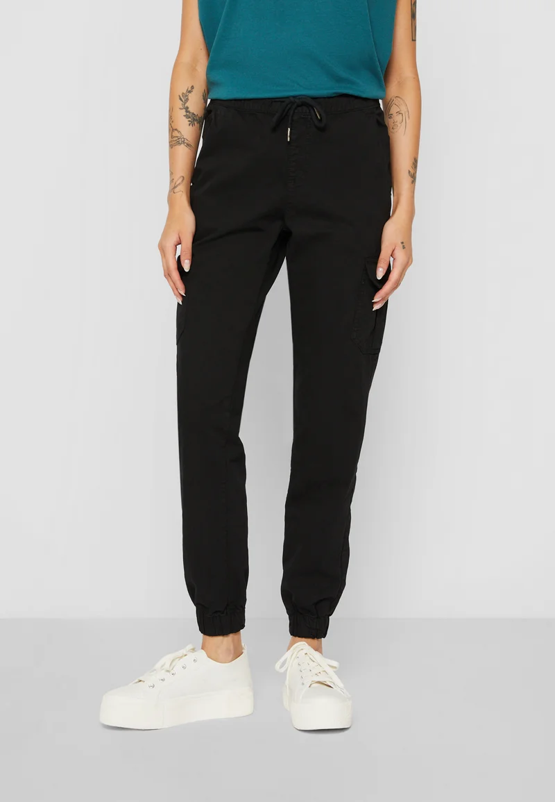 premium selection Urban Classics HIGH WAIST - Cargo trousers black Clothing Trousers Cargo Trousers