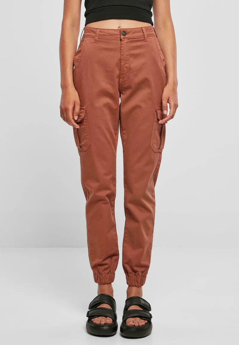 Fantastic savings Urban Classics HIGH WAIST - Cargo trousers terracotta Clothing Trousers Cargo Trousers