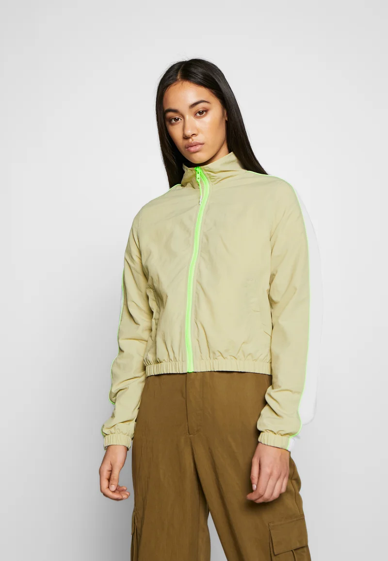 cheapest price Urban Classics Summer jacket - concrete/electriclime Clothing Jackets & Blazers Bomber Jackets