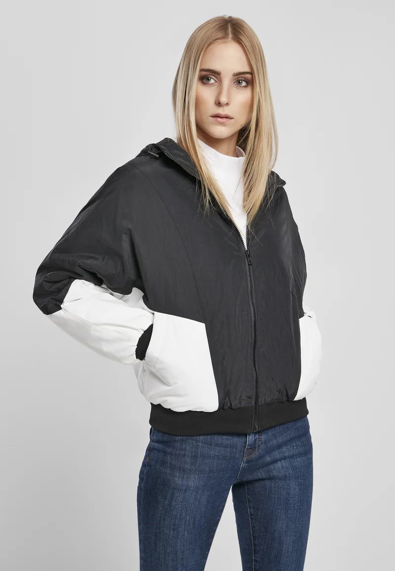 Wholesale Online USA Urban Classics Bomber Jacket - black/white Clothing Jackets & Blazers Bomber Jackets