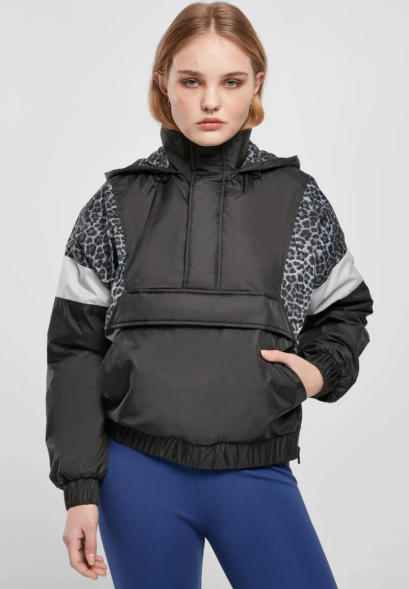 UK Cheap Sale Urban Classics MIXED  - Windbreaker black snowleo lightasphalt Clothing Jackets & Blazers Bomber Jackets